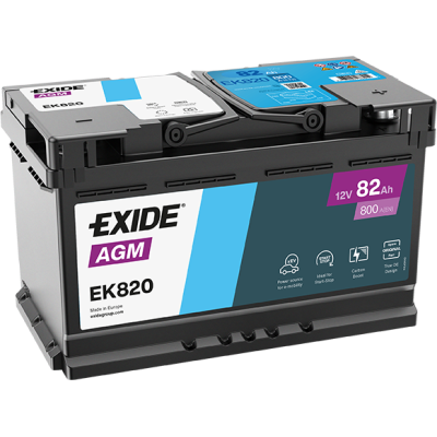 Autobaterie AGM 82Ah 800A 12V P+ Exide Start Stop